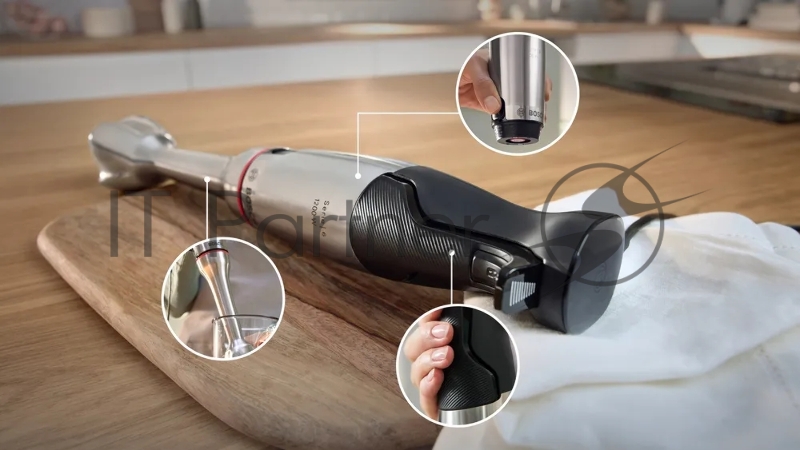 Блендер погружной Bosch MSM6M8X1 1200Вт нержавеющая сталь/черный