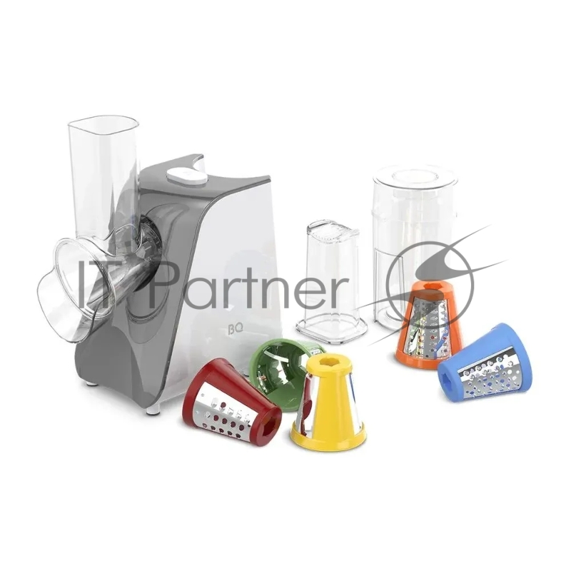 Овощерезка BQ CH1010 White-Gray. Мощность:150 Вт / 5 сменных насадок / Пять насадок для нарезки и шинковки / Продуманная система хранения / Удобное загрузочное отверстие / Прямая подача нарезанных ингредиентов сразу в чашу / Параметры электропитания: