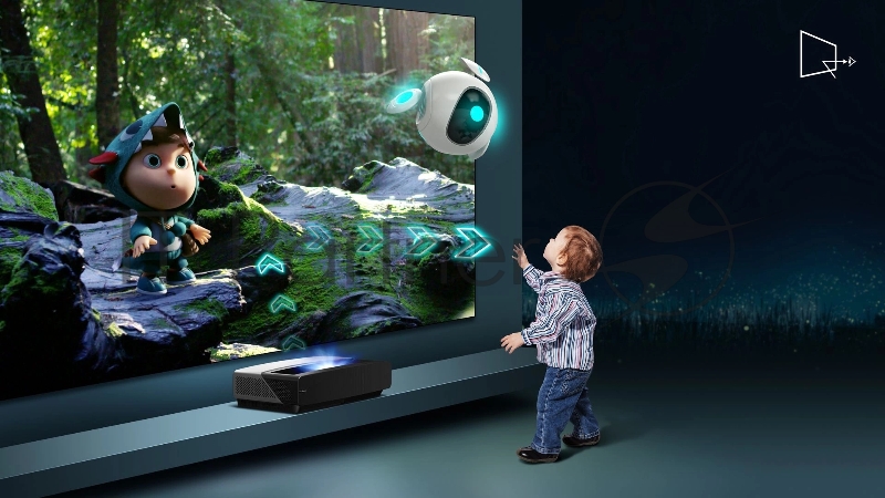 Телевизор LED Hisense 100 Laser TV 100L5F черный 4K Ultra HD 100Hz DVB-T DVB-T2 DVB-C DVB-S DVB-S2 WiFi Smart TV