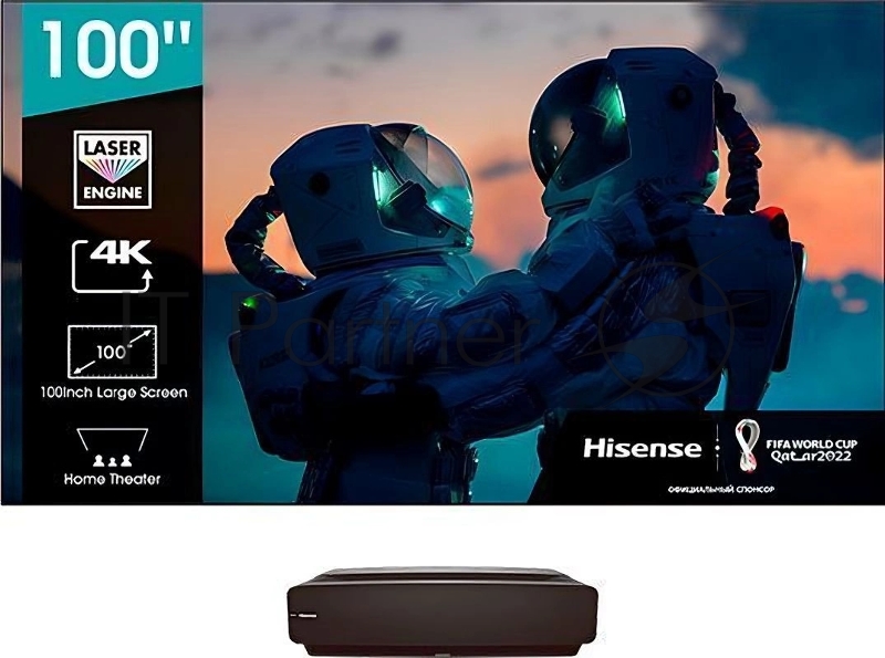 Телевизор LED Hisense 100 Laser TV 100L5F черный 4K Ultra HD 100Hz DVB-T DVB-T2 DVB-C DVB-S DVB-S2 WiFi Smart TV