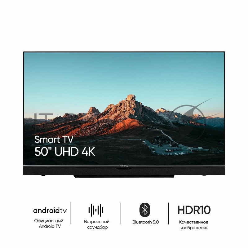 Телевизор Vesta 50/UHD/VA/Smart Google TV/2-16Gb/BT/Soundbar/Black