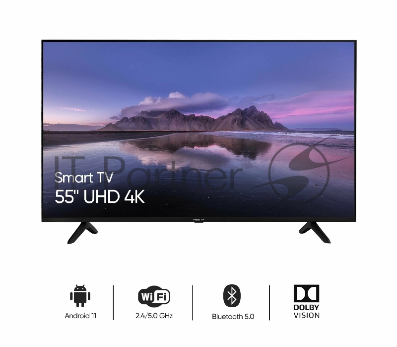 Телевизор Vesta 55/UHD/IPS/Smart Google TV/2-16Gb/BT/Black