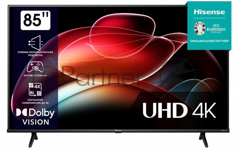 Телевизор HISENSE 85A6K 85 4K/Hotel/UHD 3840x2160 2160p TV Bluetooth Wi-Fi Direct VIDAA черный