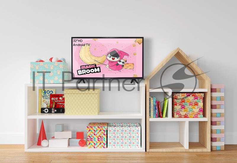 Телевизор Shivaki 32/HD/Google TV/1,5-8Gb/BT 5.0/HDR10/black