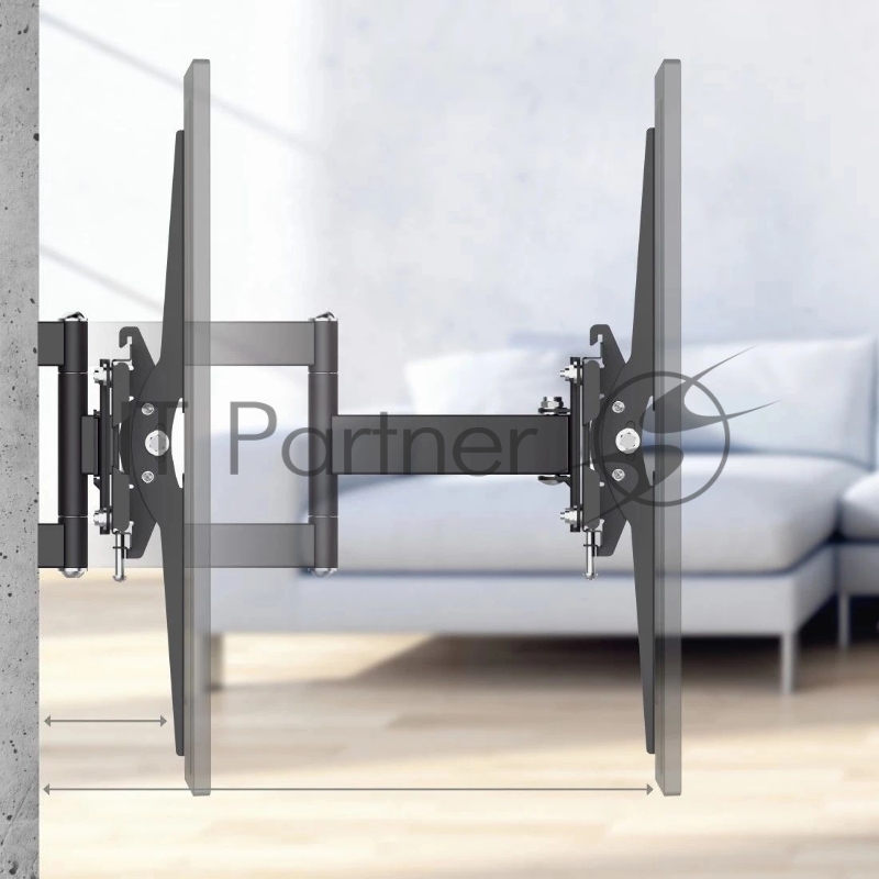 Кронштейн для телевизора Hama 00220829 черный 32-65 макс.35кг настенный поворотно-выдвижной и наклонный