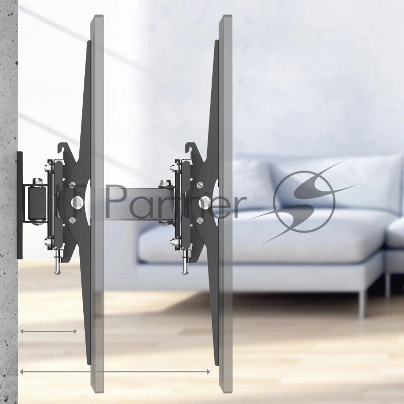 Кронштейн для телевизора Hama 00220832 черный 32-65 макс.30кг настенный поворотно-выдвижной и наклонный