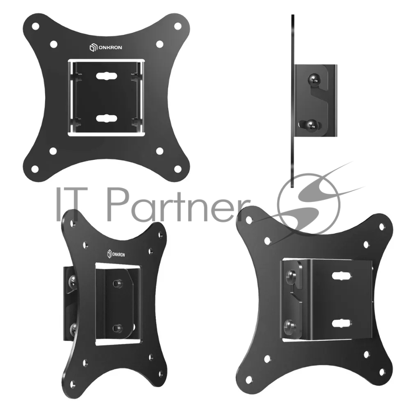 Кронштейн ONKRON/ 10-32 макс. 100*100, наклон -5+15, поворот 0, вылет от стены 30-43мм, вес до 20кг, черный