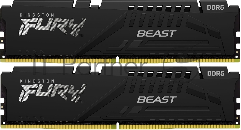Модуль памяти DDR 5 DIMM 16Gb PC44800, 5600Mhz, Kingston FURY Beast Black CL40 (Kit of 2) (KF556C40BBK2-16) (retail)
