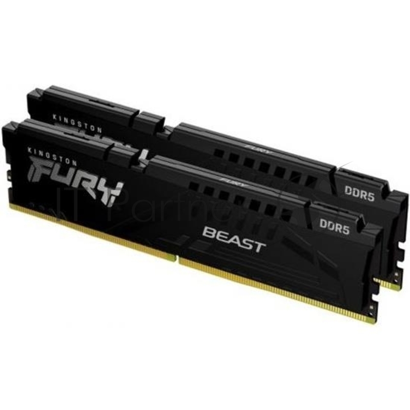 Модуль памяти DDR 5 DIMM 16Gb PC44800, 5600Mhz, Kingston FURY Beast Black CL40 (Kit of 2) (KF556C40BBK2-16) (retail)