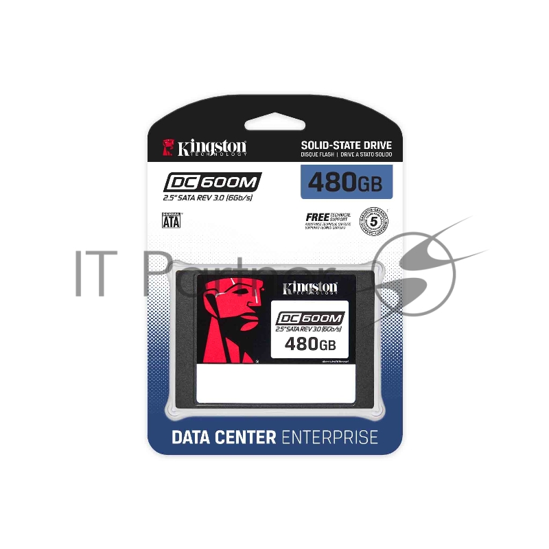 Накопитель Kingston Enterprise SSD 480GB DC600M 2.5 SATA 3 R560/W470MB/s 3D TLC MTBF 2M 94 000/41 000 IOPS 876TBW (Mixed-Use) 3 years