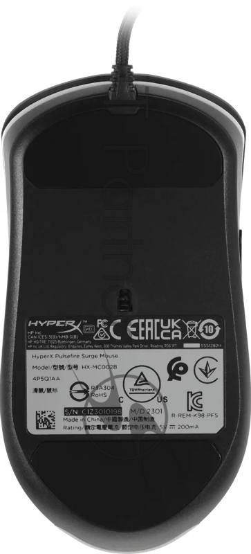 Мышь HyperX Pulsefire Surge черный оптическая (16000dpi) USB2.0 (6but)