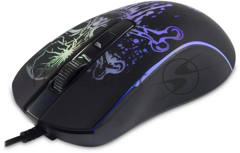 Мышь Оклик 702G черный оптическая (3600dpi) USB для ноутбука (4but)