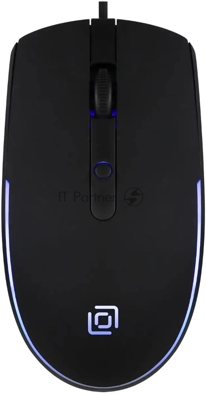 Мышь Оклик 100M черный оптическая (1600dpi) USB для ноутбука (4but)