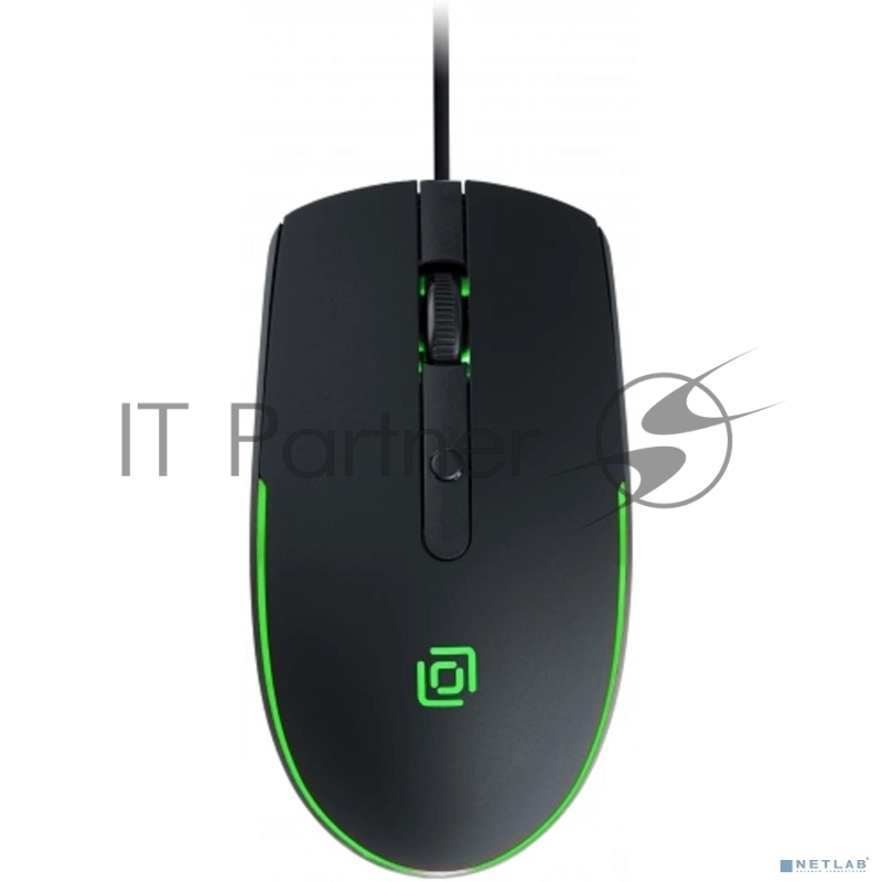 Мышь Оклик 100M черный оптическая (1600dpi) USB для ноутбука (4but)