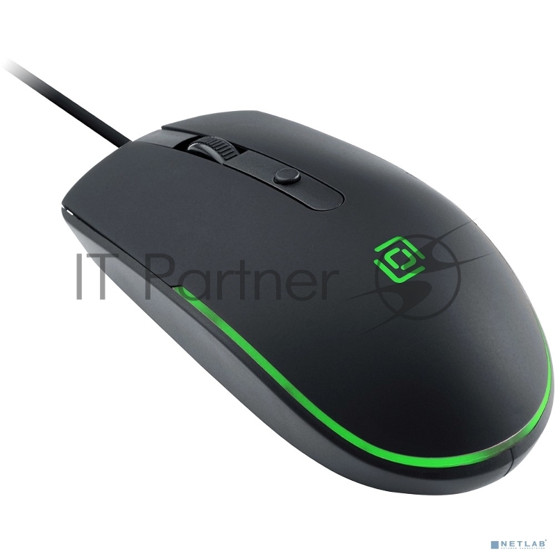 Мышь Оклик 100M черный оптическая (1600dpi) USB для ноутбука (4but)