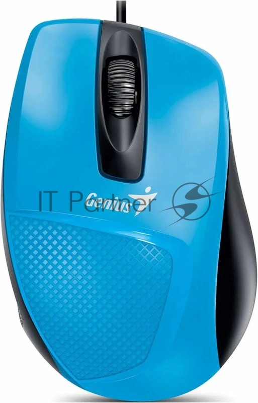 Мини-светодиодная мышь проводная Genius DX-Mini, Blue, USB, разрешение 1000 DPI, длина 95 мм. Цвет: голубой