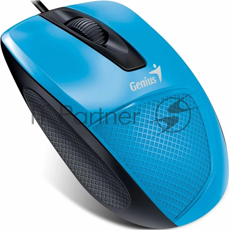 Мини-светодиодная мышь проводная Genius DX-Mini, Blue, USB, разрешение 1000 DPI, длина 95 мм. Цвет: голубой