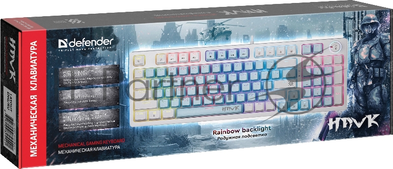 Клавиатура DEFENDER MECHANICAL HAWK GK-418 RU RGB 45422