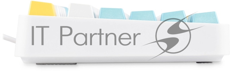 Клавиатура Оклик K951X механическая белый USB Multimedia LED (подставка для запястий) (1901079)