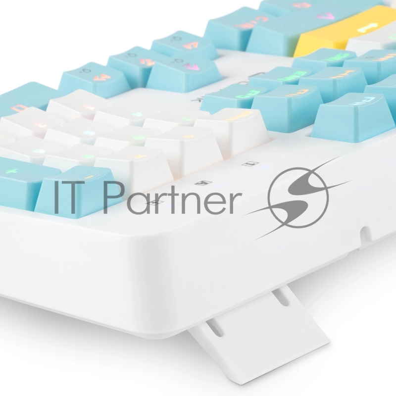 Клавиатура Оклик K951X механическая белый USB Multimedia LED (подставка для запястий) (1901079)