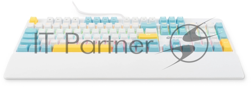 Клавиатура Оклик K951X механическая белый USB Multimedia LED (подставка для запястий) (1901079)