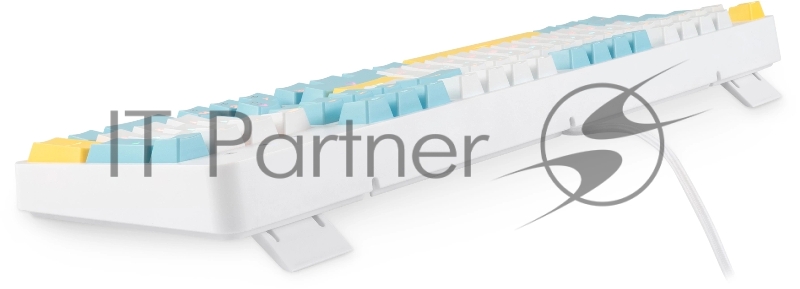 Клавиатура Оклик K951X механическая белый USB Multimedia LED (подставка для запястий) (1901079)