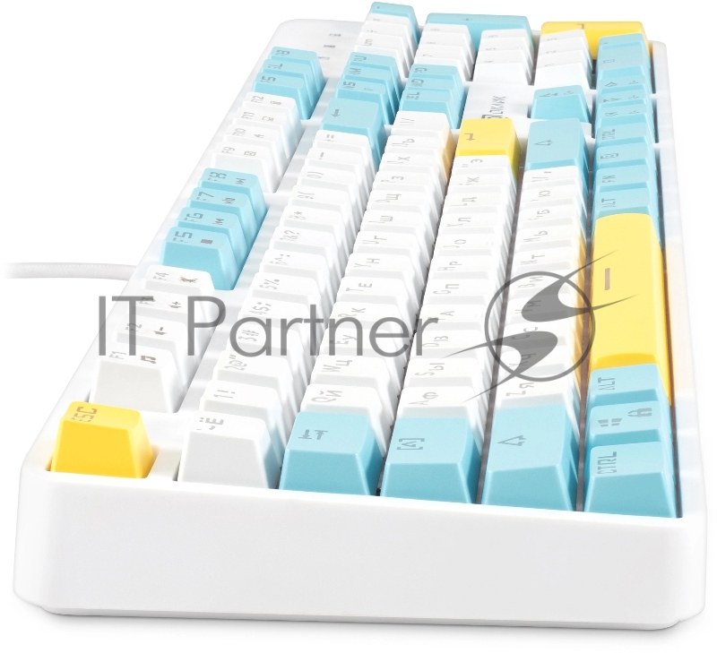 Клавиатура Оклик K951X механическая белый USB Multimedia LED (подставка для запястий) (1901079)