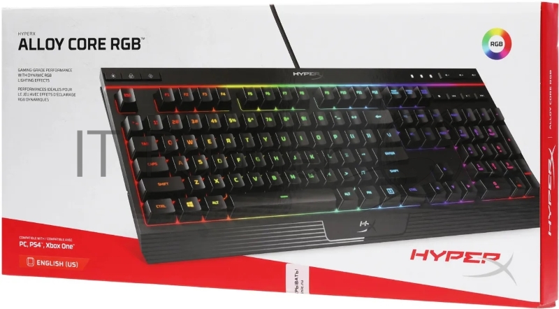 Клавиатура HyperX Alloy Core RGB черный USB Multimedia for gamer LED (4P4F5AA#ABA)