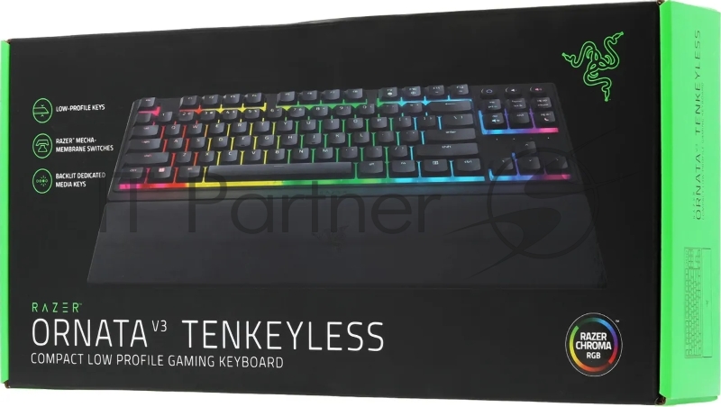 Клавиатура Razer Ornata V3 Tenkeyless механическая черный USB Multimedia for gamer LED (подставка для запястий) (RZ03-04880100-R3M1)
