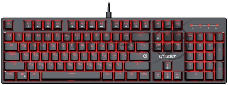 Клавиатура DEFENDER MECHANICAL QUEST GK-596 RU 45596 BLK
