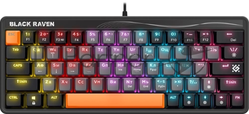 Клавиатура DEFENDER MECHANICAL BLK RAVEN GK-417 RU RGB 45413