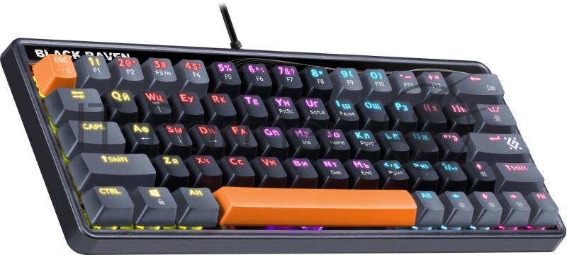 Клавиатура DEFENDER MECHANICAL BLK RAVEN GK-417 RU RGB 45414