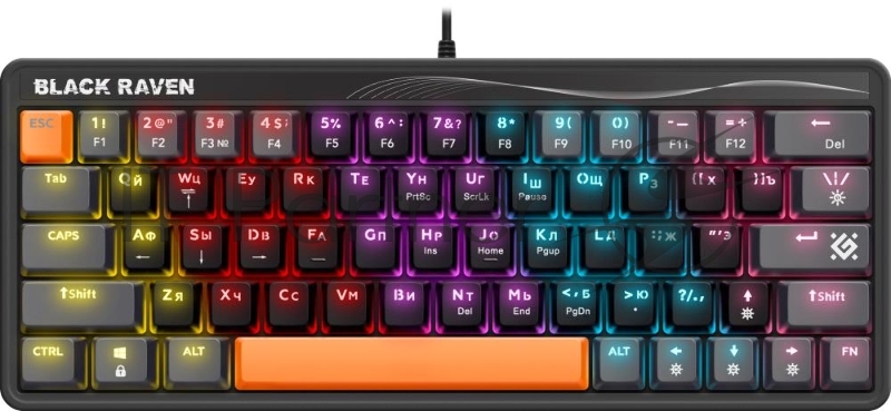 Клавиатура DEFENDER MECHANICAL BLK RAVEN GK-417 RU RGB 45414