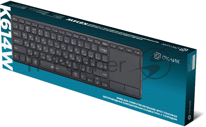 Клавиатура Оклик K614W черный USB беспроводная slim Multimedia Touch (1979327)