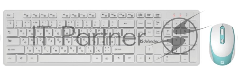Клавиатура + мышка DEFENDER AUCKLAND C-987 RU WHITE 45987