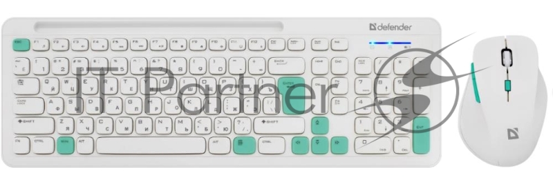 Клавиатура + мышка DEFENDER CERRATO C-978 RU WHITE-BLUE 45978