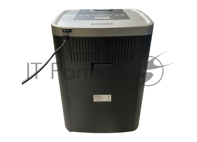 Шредер Office Kit SA300 (1,9х15) серый/черный с автоподачей (секр.P-5) фрагменты 300лист. 45лтр. скобы пл.карты