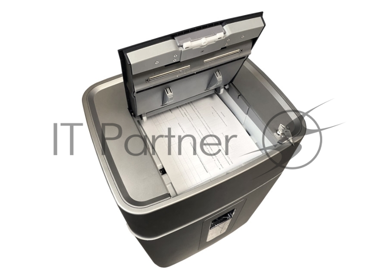 Шредер Office Kit SA300 (1,9х15) серый/черный с автоподачей (секр.P-5) фрагменты 300лист. 45лтр. скобы пл.карты