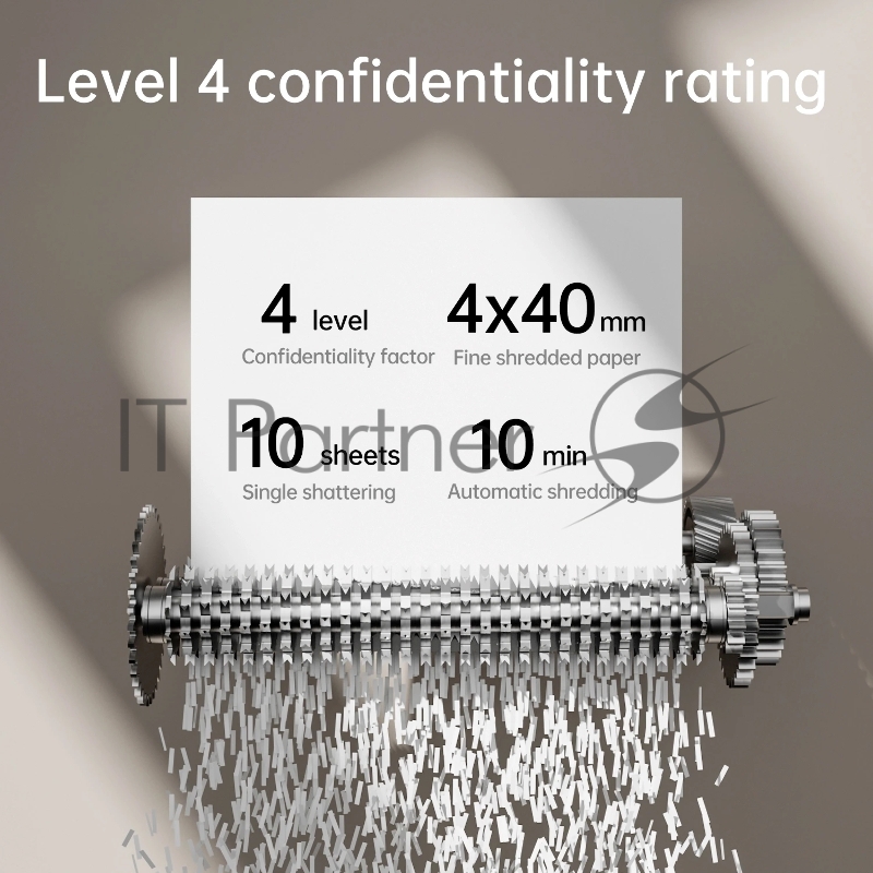 Уничтожитель бумаги (шредер) Deli ET024, Черный, P-4, 4х40, 10 Листов, 15л.