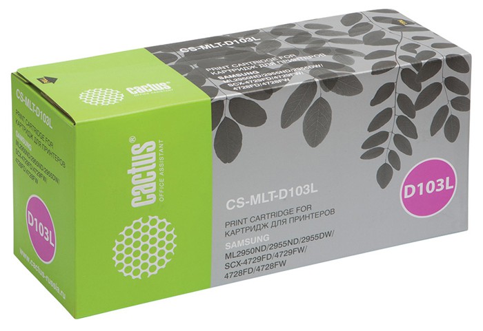 Тонер Картридж Cactus CS-D103L черный для Samsung SCX-4728FD/ML-2955ND/2955DW (2500стр.)