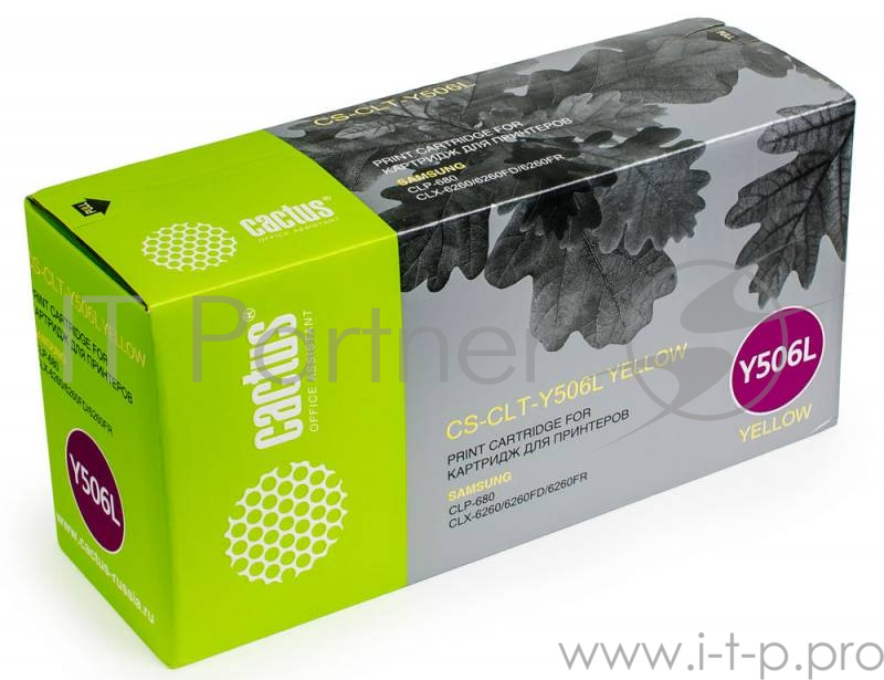 Тонер Картридж Cactus CS-CLT-Y506LV желтый (3500стр.) для Samsung CLP 680/CLX 6260/6260FD/6260FR