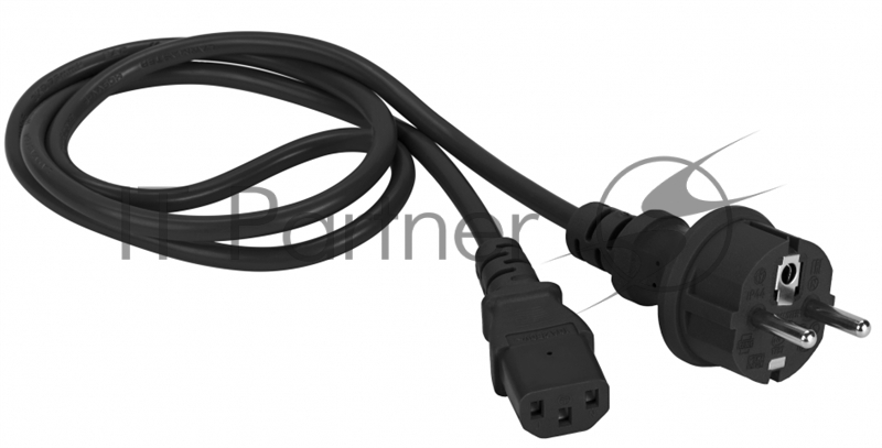 Шнур питания C13-Schuko, 3х0.75, 220В, 10А, черный, 1.8 метра