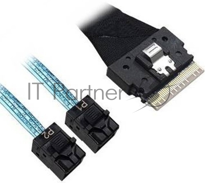 Кабель Cable, Slimline SASx8 (SFF8654) -to- 2 SAS HD x4 (SFF8643)+ SFF9402, 1M