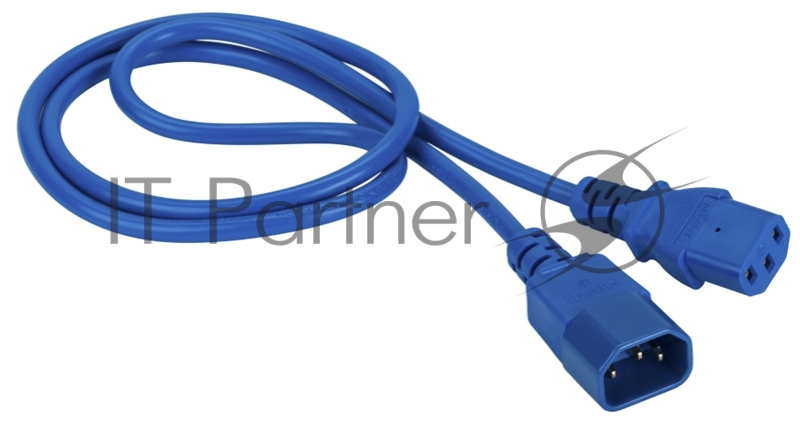 Шнур питания C13-C14, 3х0.75, 220В, 10А, синий, 3 метра