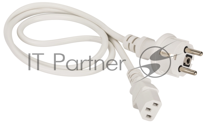 Шнур питания C13-Schuko прямая, 3х0.75, 220В, 10А, белый, 1.8 метра