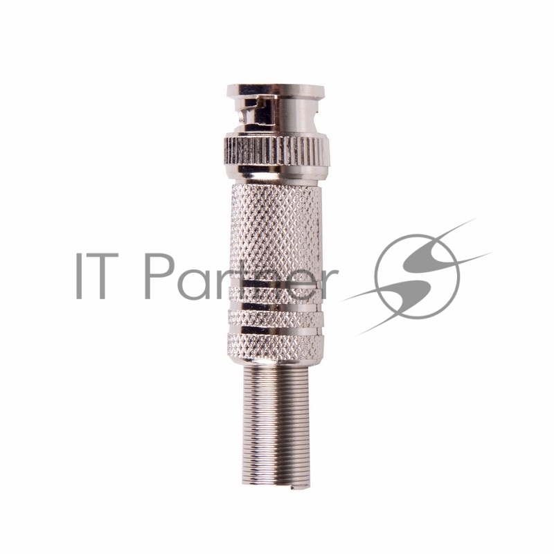 Разъем высокочастотный на кабель, штекер BNC под винт с пружиной, металл, (1шт.) (пакет) PROconnect