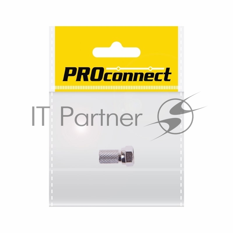Разъем антенный на кабель, штекер F для кабеля SAT (с резиновым уплотнителем), (1шт.) (пакет) PROconnect
