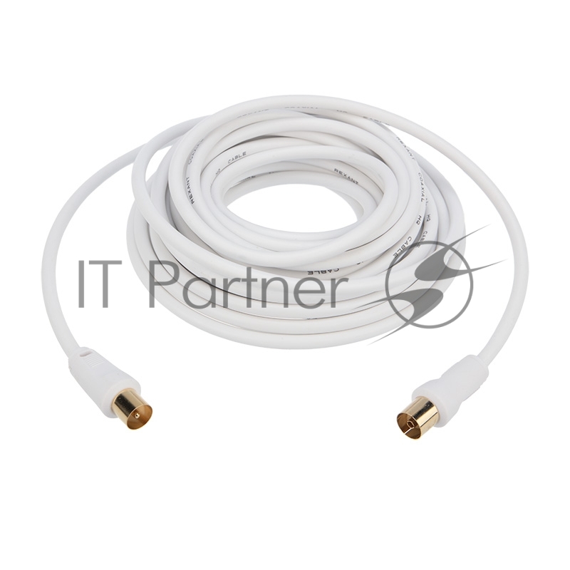 Шнур ТВ гнездо - ТВ штекер, длина 7 метров, белый REXANT