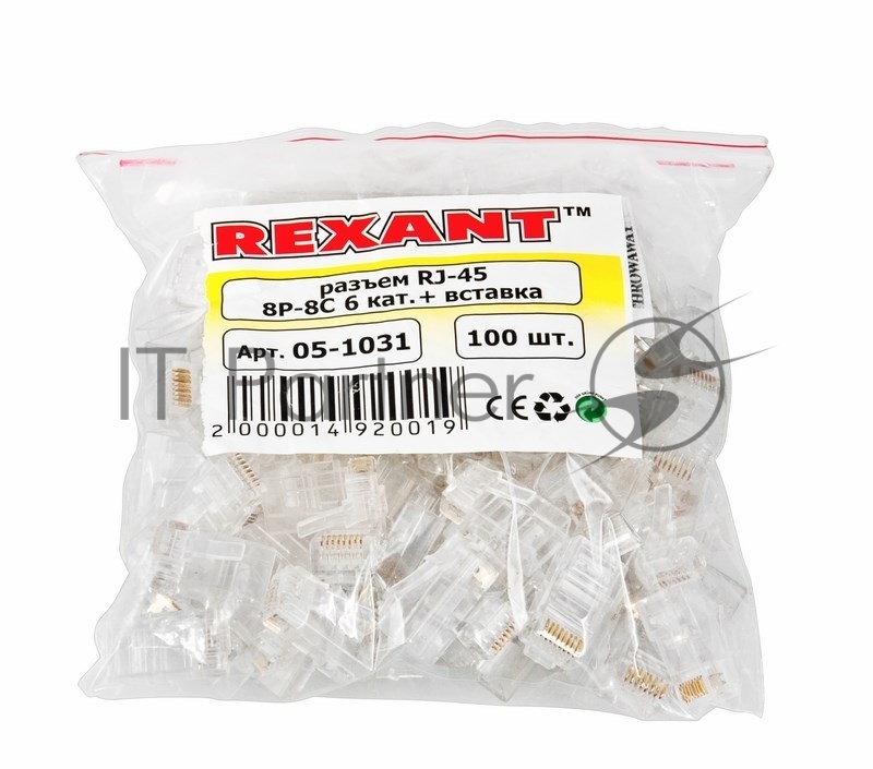 Rexant Разъем RJ-45(8P8C) под витую пару, UTP, категория 6, с вставкой