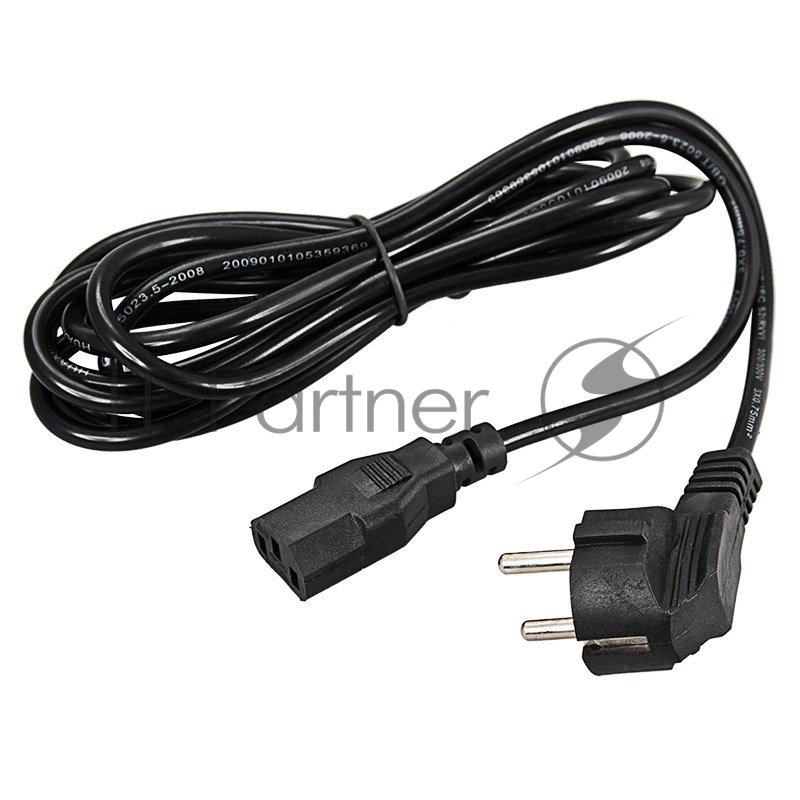 Шнур сетевой, евровилка угловая - евроразъем С13, кабель 3x0,75 мм², длина 3 метра (PE пакет) REXANT